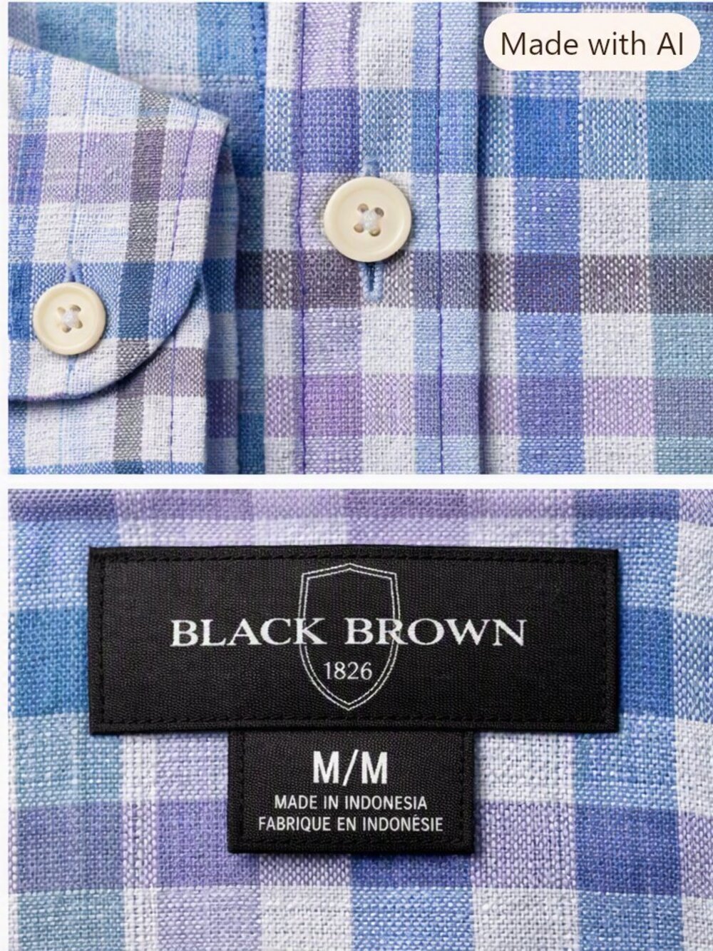 Black Brown 1826 Men’s Button‑Down Shirt – Size M